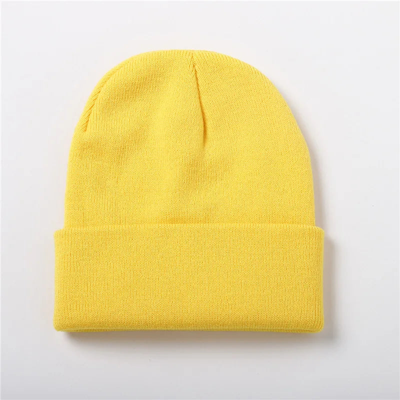 Winter Hats Unisex Beanies Knitted Solid Hat Beanie Caps Warmer Bonnet Casual Cap