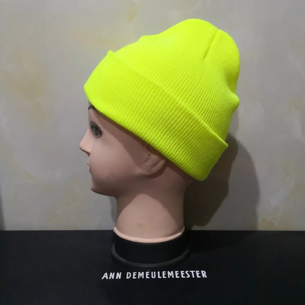 Winter Hats Unisex Beanies Knitted Solid Hat Beanie Caps Warmer Bonnet Casual Cap