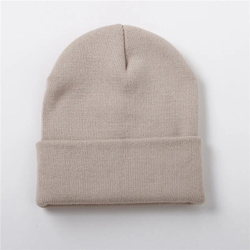 Winter Hats Unisex Beanies Knitted Solid Hat Beanie Caps Warmer Bonnet Casual Cap