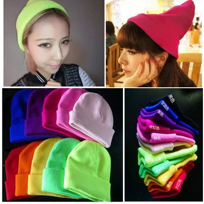 Winter Hats Unisex Beanies Knitted Solid Hat Beanie Caps Warmer Bonnet Casual Cap