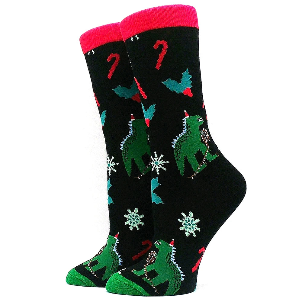 Christmas Socks Interesting Christmas Santa Claus Snowflake Elk Cotton Crew Happy Socks Men's New Year Interesting Soken