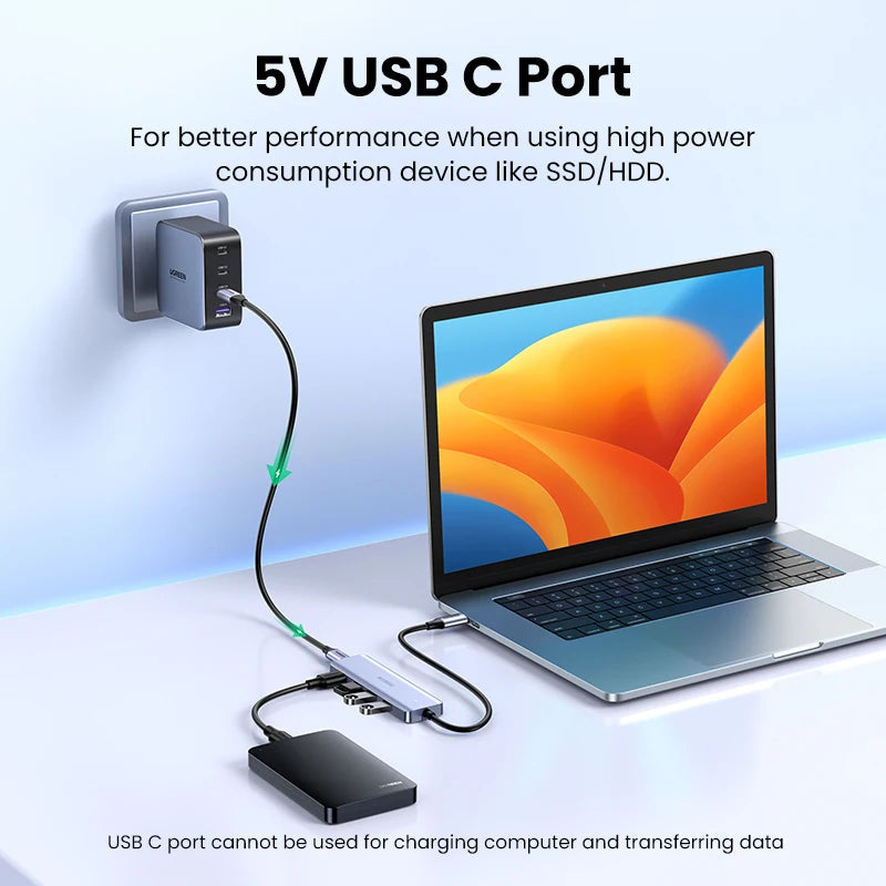 UGREEN USB C Hub 4 Ports USB Type C to USB 3.0 Hub Splitter Adapter for MacBook Pro iPad Pro Samsung Galaxy Note 10 S10 USB Hub