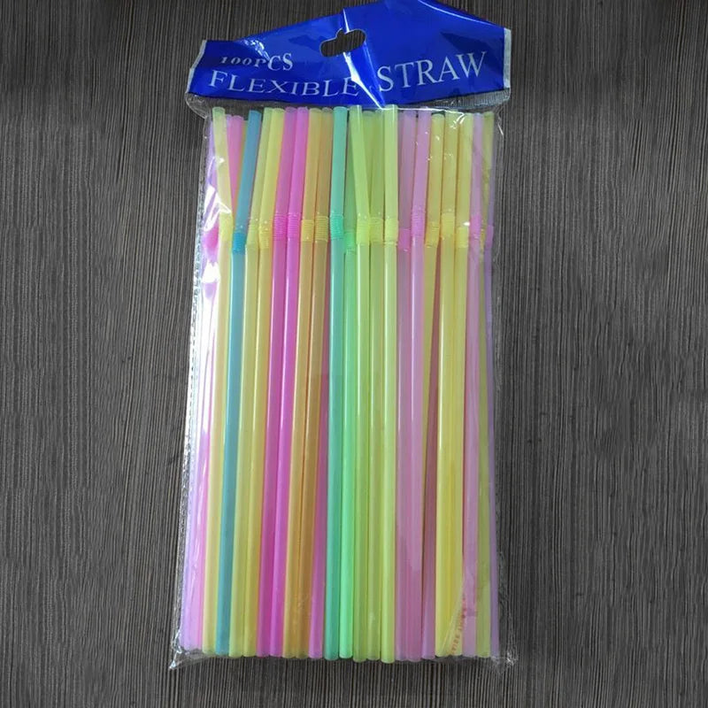 50-1000Pcs Drinking Straws Colorful & Black rietjes Flexible Wedding Party Supplies Drinking Straws Kitchen Wholesale