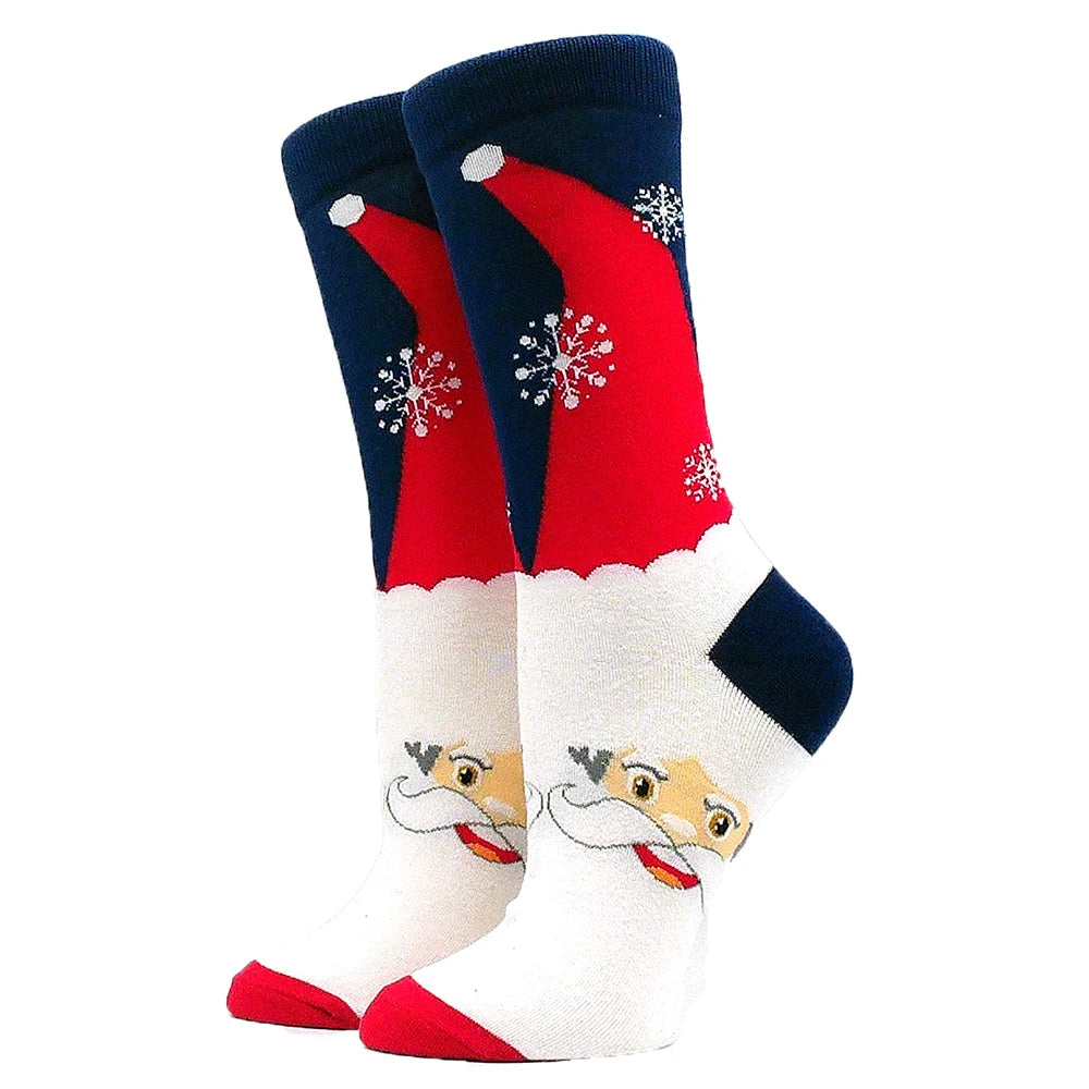 Christmas Socks Interesting Christmas Santa Claus Snowflake Elk Cotton Crew Happy Socks Men's New Year Interesting Soken