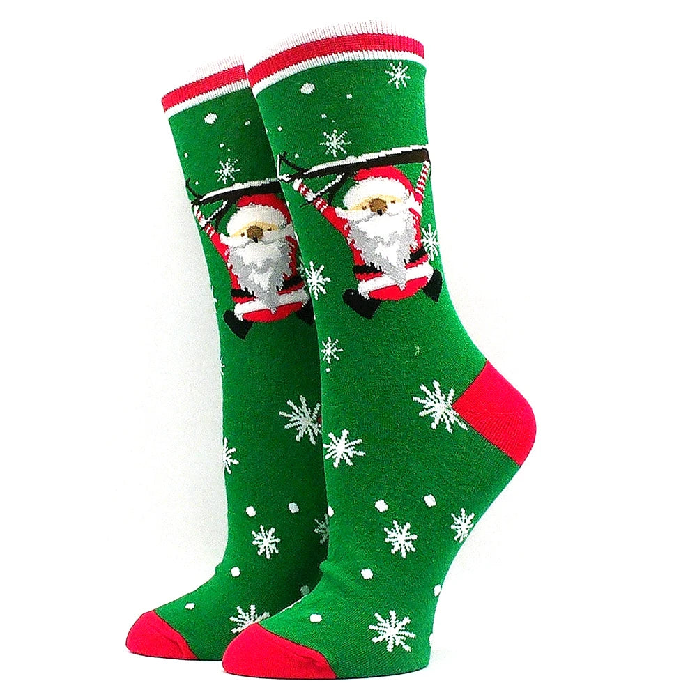 Christmas Socks Interesting Christmas Santa Claus Snowflake Elk Cotton Crew Happy Socks Men's New Year Interesting Soken