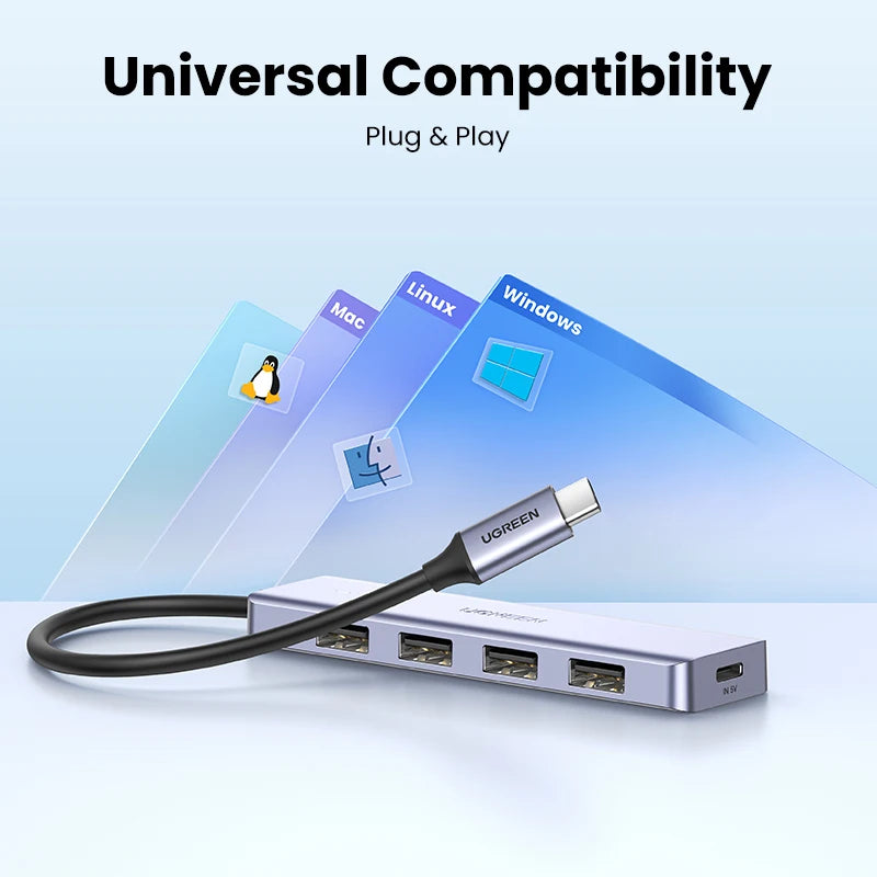 UGREEN USB C Hub 4 Ports USB Type C to USB 3.0 Hub Splitter Adapter for MacBook Pro iPad Pro Samsung Galaxy Note 10 S10 USB Hub