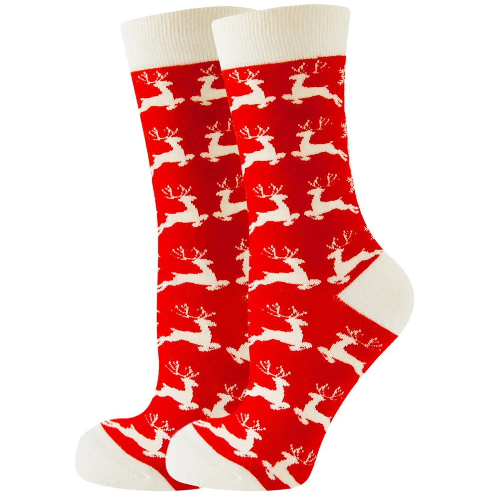 Christmas Socks Interesting Christmas Santa Claus Snowflake Elk Cotton Crew Happy Socks Men's New Year Interesting Soken