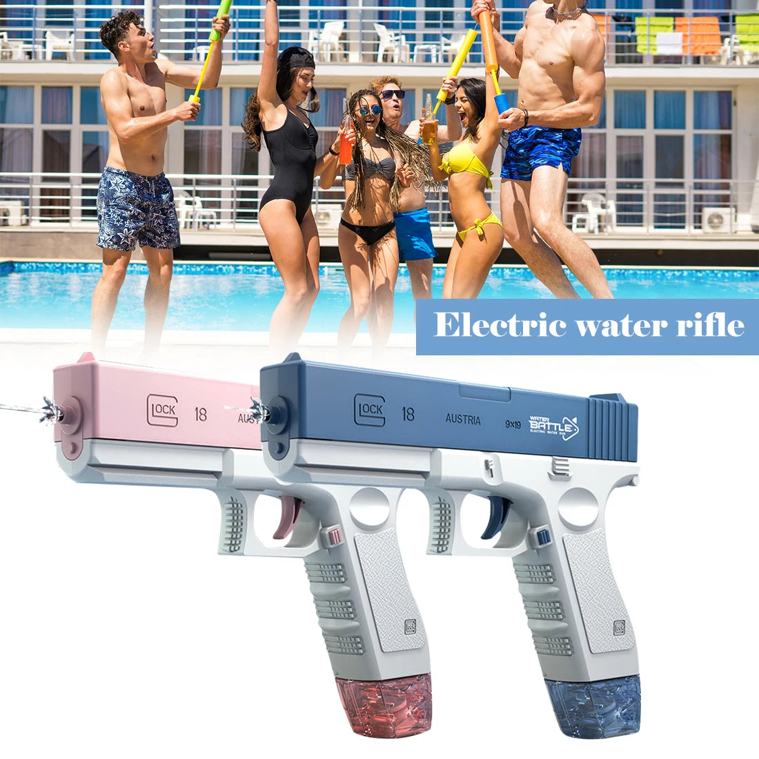 New M416 Water Gun Electric Glock Pistol Shooting Toy Full Automatic Summer Beach Toy For Kids Children Boys Girls Adults Gift