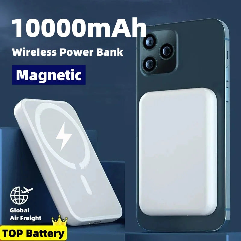 10000mAh New Magnetic Power Bank Wireless Powerbank Type C Charger For iPhone Phone External Backup Battery