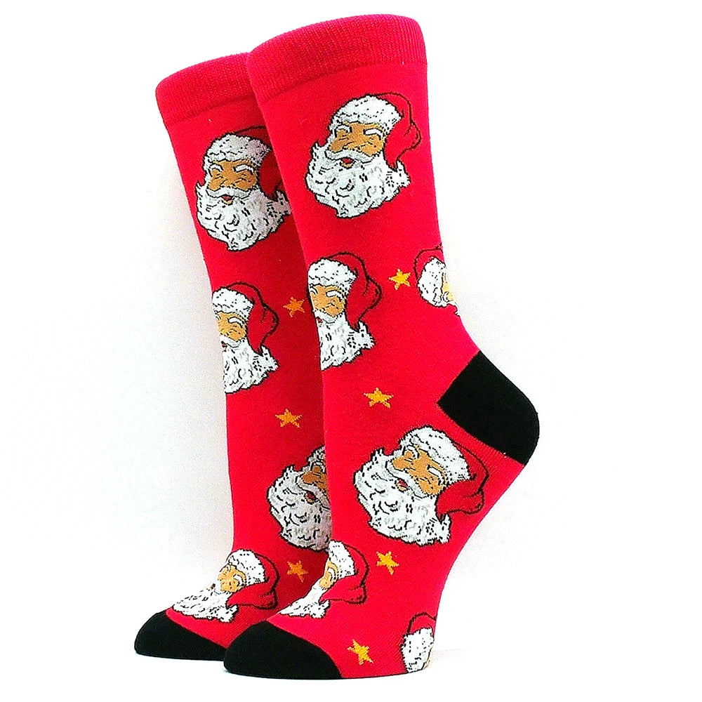 Christmas Socks Interesting Christmas Santa Claus Snowflake Elk Cotton Crew Happy Socks Men's New Year Interesting Soken