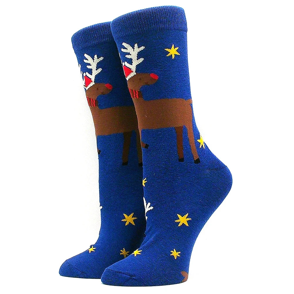 Christmas Socks Interesting Christmas Santa Claus Snowflake Elk Cotton Crew Happy Socks Men's New Year Interesting Soken