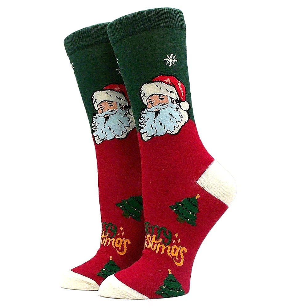 Christmas Socks Interesting Christmas Santa Claus Snowflake Elk Cotton Crew Happy Socks Men's New Year Interesting Soken