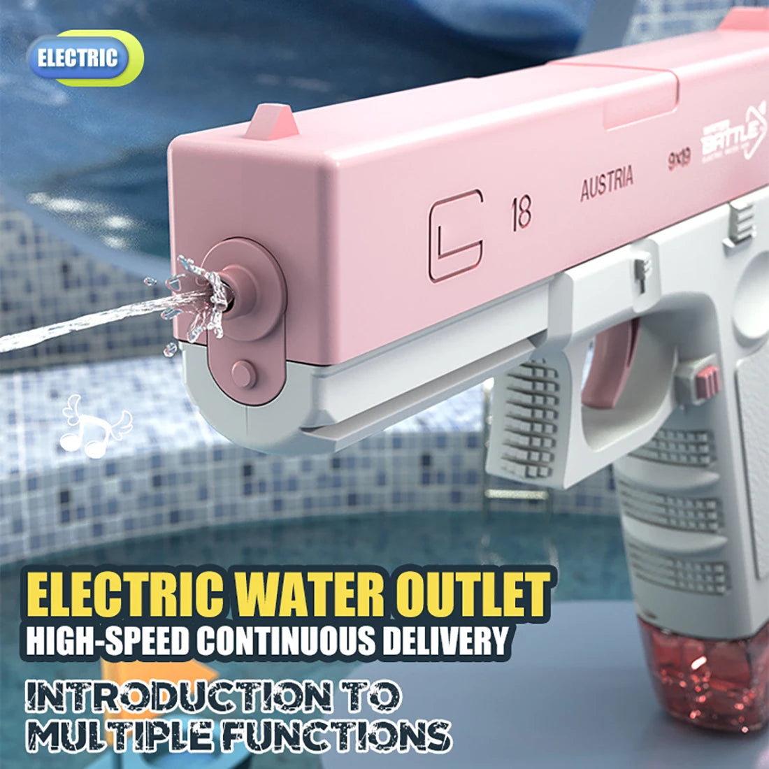 New M416 Water Gun Electric Glock Pistol Shooting Toy Full Automatic Summer Beach Toy For Kids Children Boys Girls Adults Gift