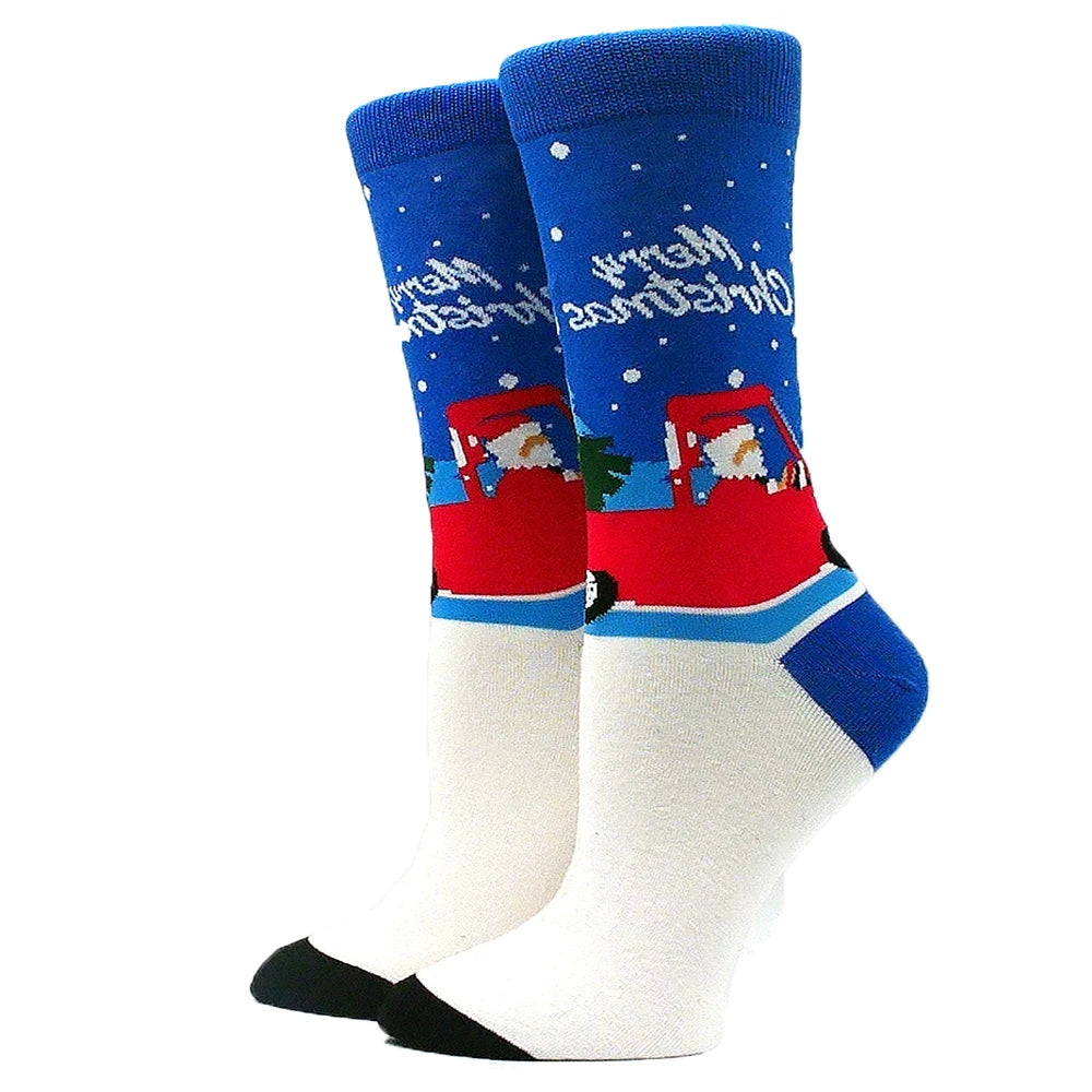 Christmas Socks Interesting Christmas Santa Claus Snowflake Elk Cotton Crew Happy Socks Men's New Year Interesting Soken